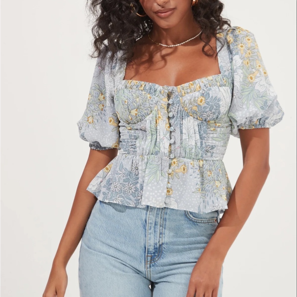 ASTR The Label Clairemont Floral Bustier Top